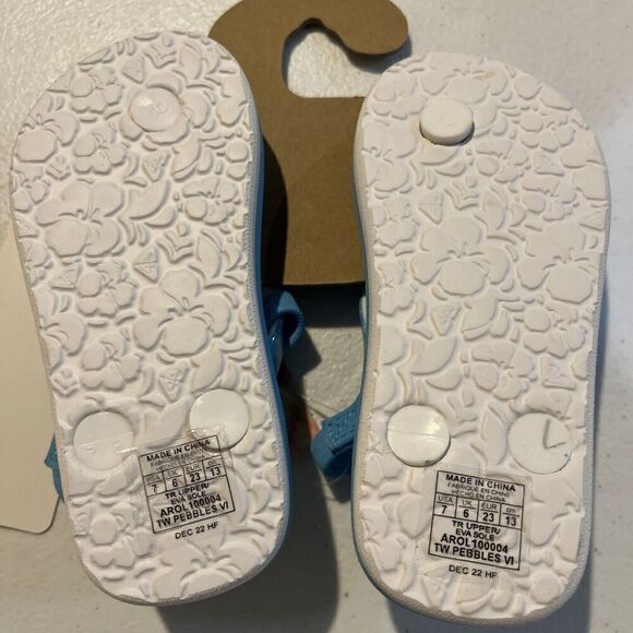 ROXY TODDLER SLING BACK FLIP FLOPS BLUE SIZE 7 - Picture 5 of 5